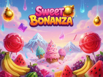 Sweet Bonanza Slot von Pragmatic Play mit Fruchtbonbons, Eisbergen und Multiplikator-Bomben
